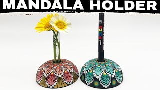 How to Paint Mandala Pen/Flower Holder + GIVEAWAY Easy Tutorial for Beginners #giveaway #mandala