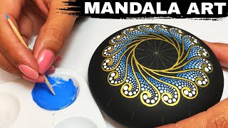 How to Mandala Stones Dot Art | Mandala for Beginners | Tutorial Rocks Painting