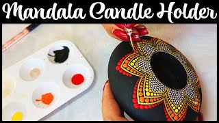 How to Paint Mandala Tealight Candleholder Hand Painted Dot Art Mandalas Candle Holder  dyi #mandala