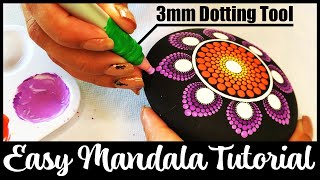 Easy & Colorful Dot Mandala Art For Beginners Stone/Rock Painting Tutorial Art How To Guide #mandala