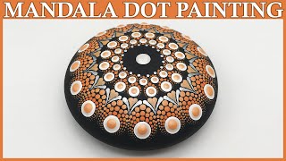 How to Mandala Dot Painting Orange Mandalas With Acrylic Paint Dotting Artist Tutorial #mandala #art