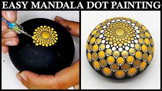 How to Mandala Dot Painting Mandalas Acrylic Paint Dotting Artist Tutorial #mandala #dotpainting