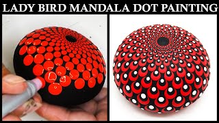 How to Paint “Lady Bird” Red Mandala Dot painting