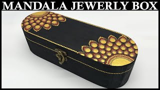 How to Hand Paint Mandala Art on Wooden Jewelry Box with Dot Painting with Acrylic Paint #mandala