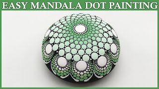 How to Mandala Dot Painting Green Mandalas Acrylic Paint Dotting Artist Tutorial #mandala