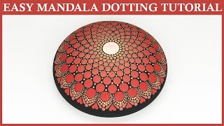Easy – How to Mandala Dot Painting Art – Tutorial Guide Dotting Acrylic Paint Artist – Step by Step