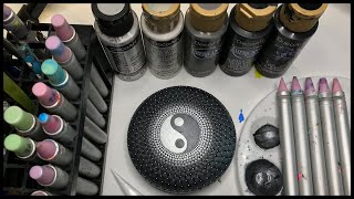 ☯️ Yin Yang  ☯️ How to Mandala Dot Painting Art – Tutorial Guide Dotting Acrylic Paint