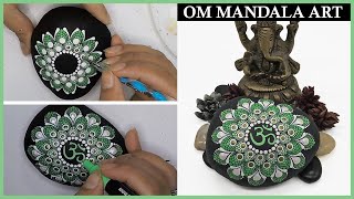 🕉️ How to Paint Mandala Om Dot Painting Art Rock Beach Pebble Tutorial Painting Dotting Mandalas 🕉️