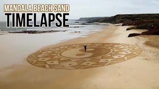 Yin Yang Mandala Beach Sand Art Timelapse – Baleal – Peniche Portugal