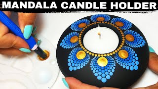 EASY Mandala Tealight Candleholder | Mandala for Beginners  Dot Art Tutorial Rocks Painting #mandala