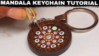 Mandala Pendant / Keychain Jewelry | Mandala for Beginners | Dot Art Hand Painted #mandala