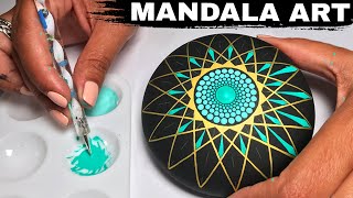 How to Mandala Art Stones Dot Painting | Mandala for Beginners | Tutorial Rocks #Mandala #dotart
