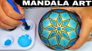 Mandala Dot Art Glitter Stone Painting Rocks Tutorial | How to Paint Mandalas Drawing #mandalaart