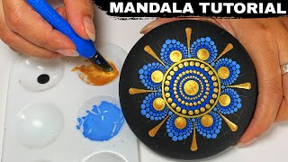 Dot Art Mandala Stone Painting Rocks Tutorial | How to Paint Mandala for Beginners Relaxing Video
