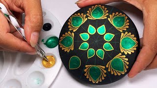 Dot Art Mandala Stone Painting Rocks Tutorial | How to Paint Mandala for Beginners #mandala #dotart