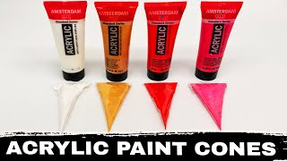 How to Make Acrylic Paint Cones for Dot Painting – Mandala Art Pipping Bag  DIY Easy  #dotpainting