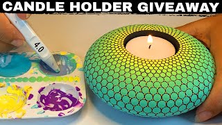 Giveaway Easy Mandala Art for Beginners Tealight Candle Holder Dot Painting Rocks Painted Stones DIY