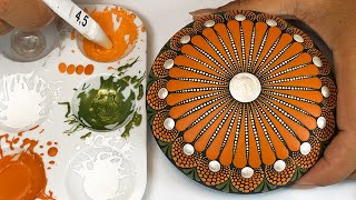 Mandala Art Dot Halloween Painting Pumpkin Rocks Tutorial Painted Stones Beginners Satisfying ASMR