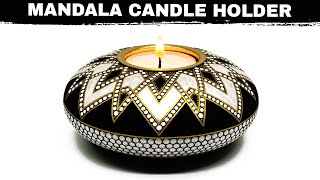 Mandala Art Tealight Candle Holder Dot Satisfying Painting #mandala