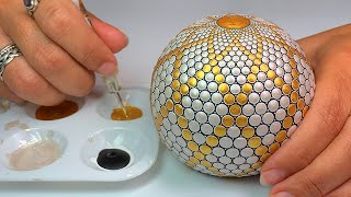 Easy Mandala Art for Beginners Dot Painting Rocks | Step by Step Tutorial Fabergé Egg Style