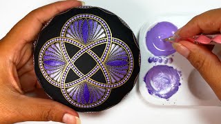 Advanced Mandala Dot Art Rock Painting Tutorial How to Step by Step #mandala #dotart #satisfyingart