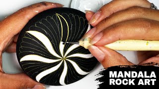 Mandala Dot Art Rock Painting Tutorial How to Step by Step #mandala #dotart #art #painting